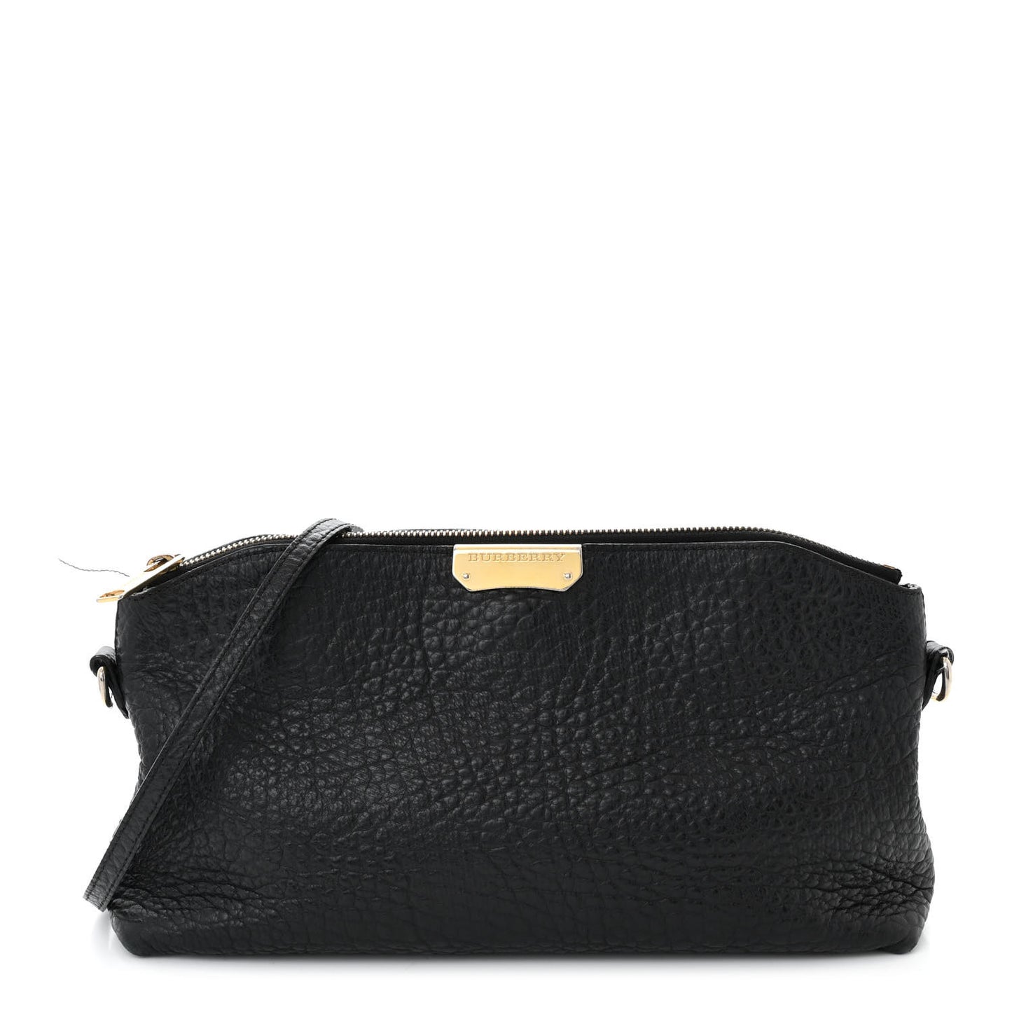 Signature Grain Calfskin Check Embossed Small Chichester Crossbody Clutch Bag Black