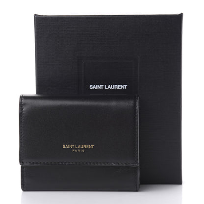 Saint Laurent Calfskin Trifold Wallet Black 10 of 11
