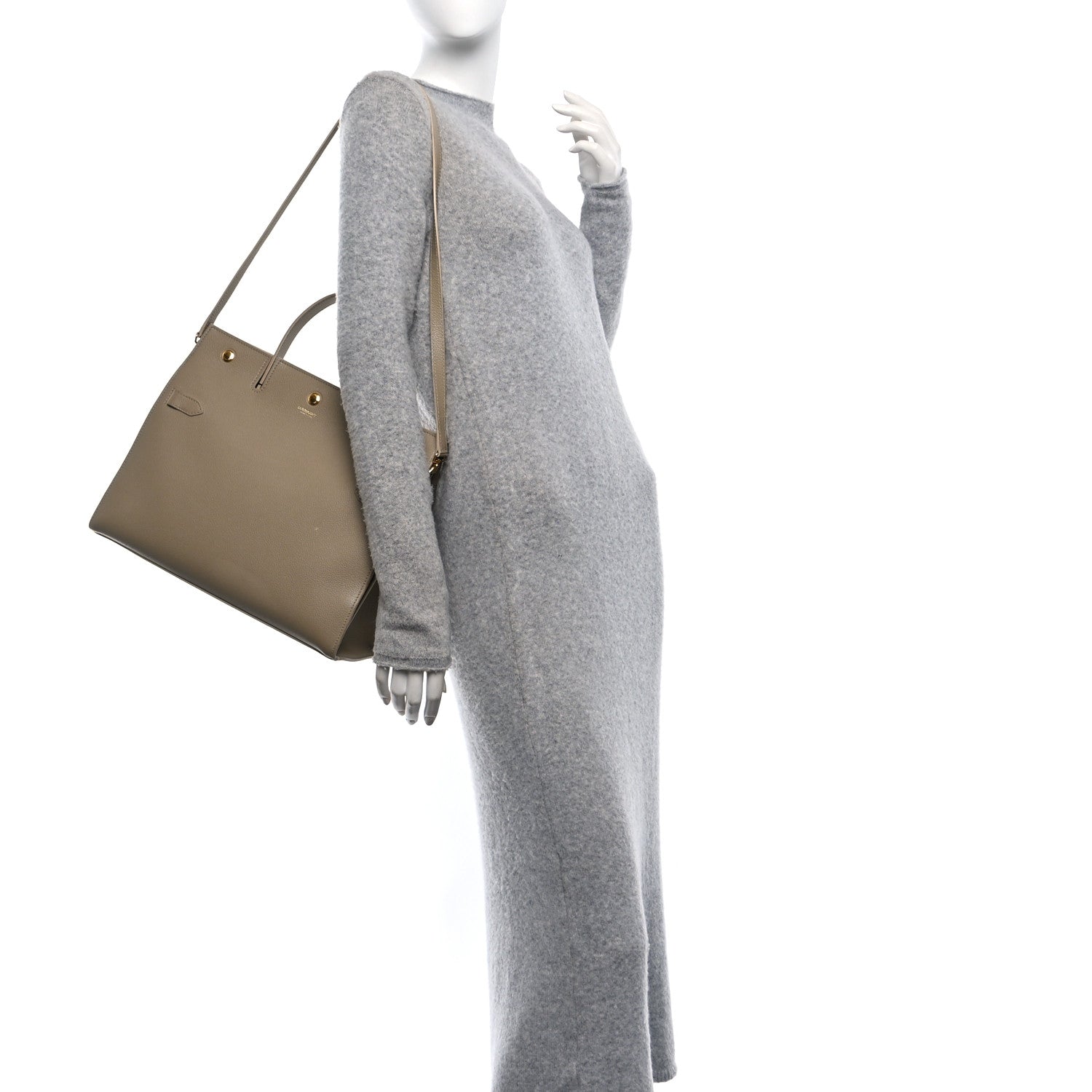 Burberry Grainy Calfskin Medium Title Bag Honey 2 of 10