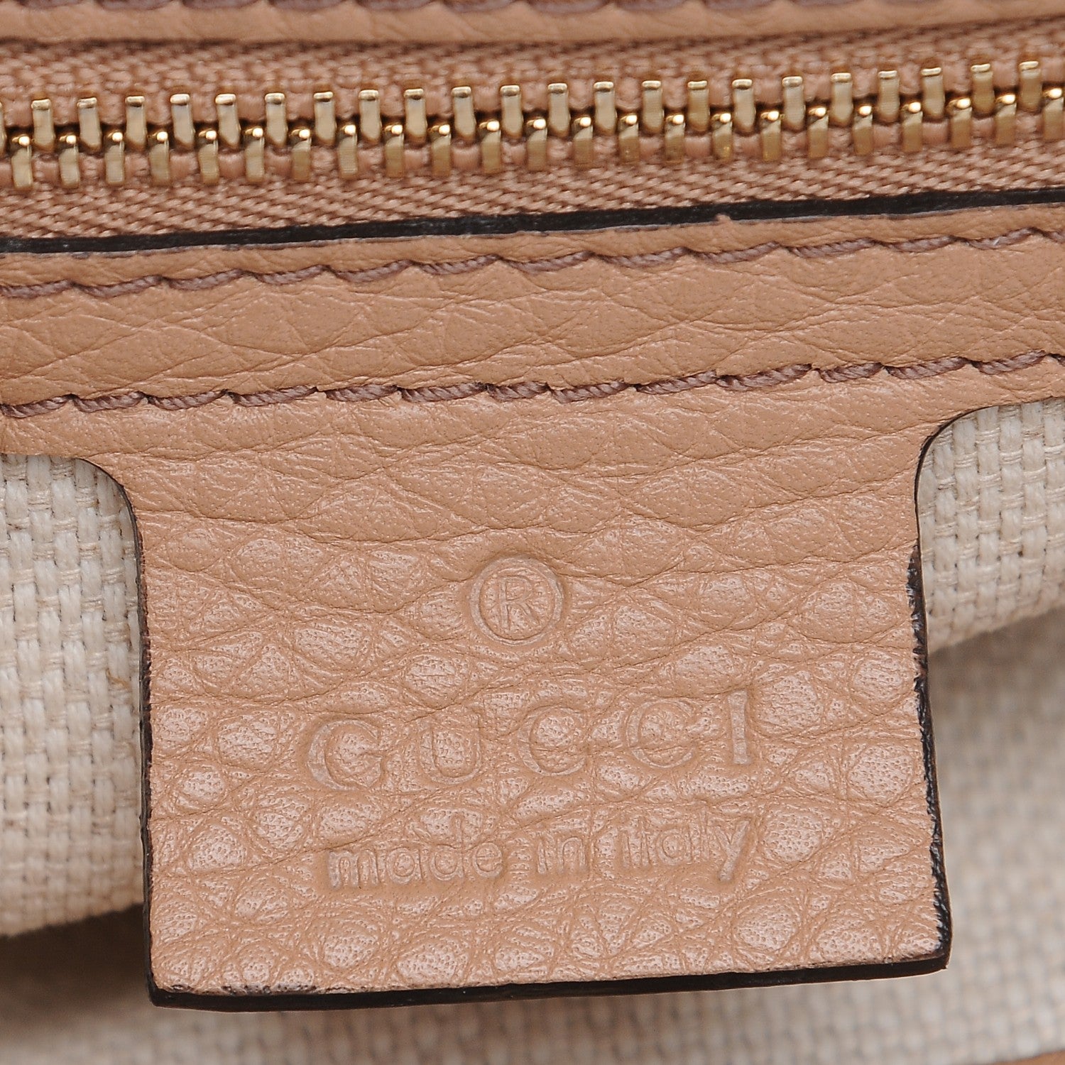 Gucci Pebbled Calfskin Medium Soho Chain Shoulder Bag Rose Beige 6 of 9