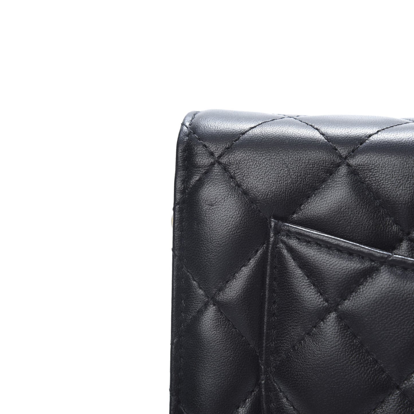 Lambskin Quilted CC Pearl Crush Wallet on Chain WOC Black
