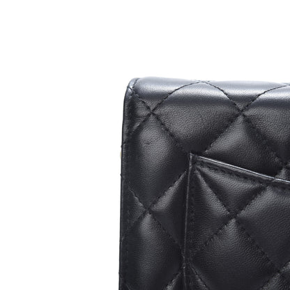 Chanel Lambskin Quilted CC Pearl Crush Wallet on Chain WOC Black 12 of 13
