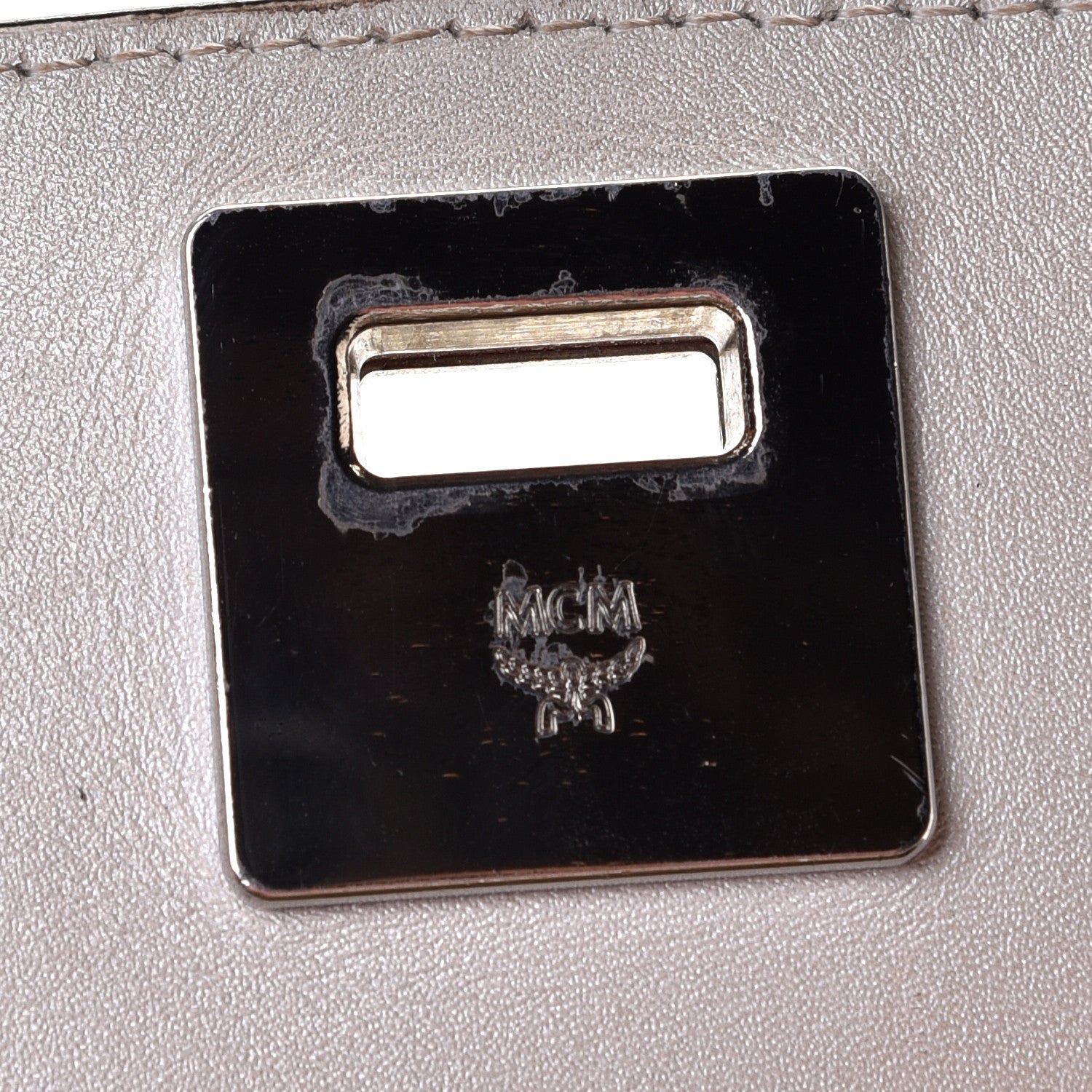 MCM Grained Calfskin Medium Milla Convertible Backpack White Flake 11 of 11