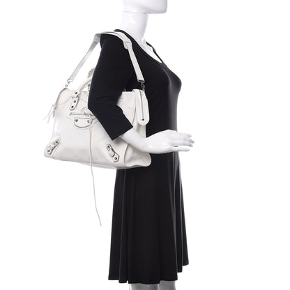 Balenciaga Chevre Silver Metallic Edge Hardware City White 2 of 11