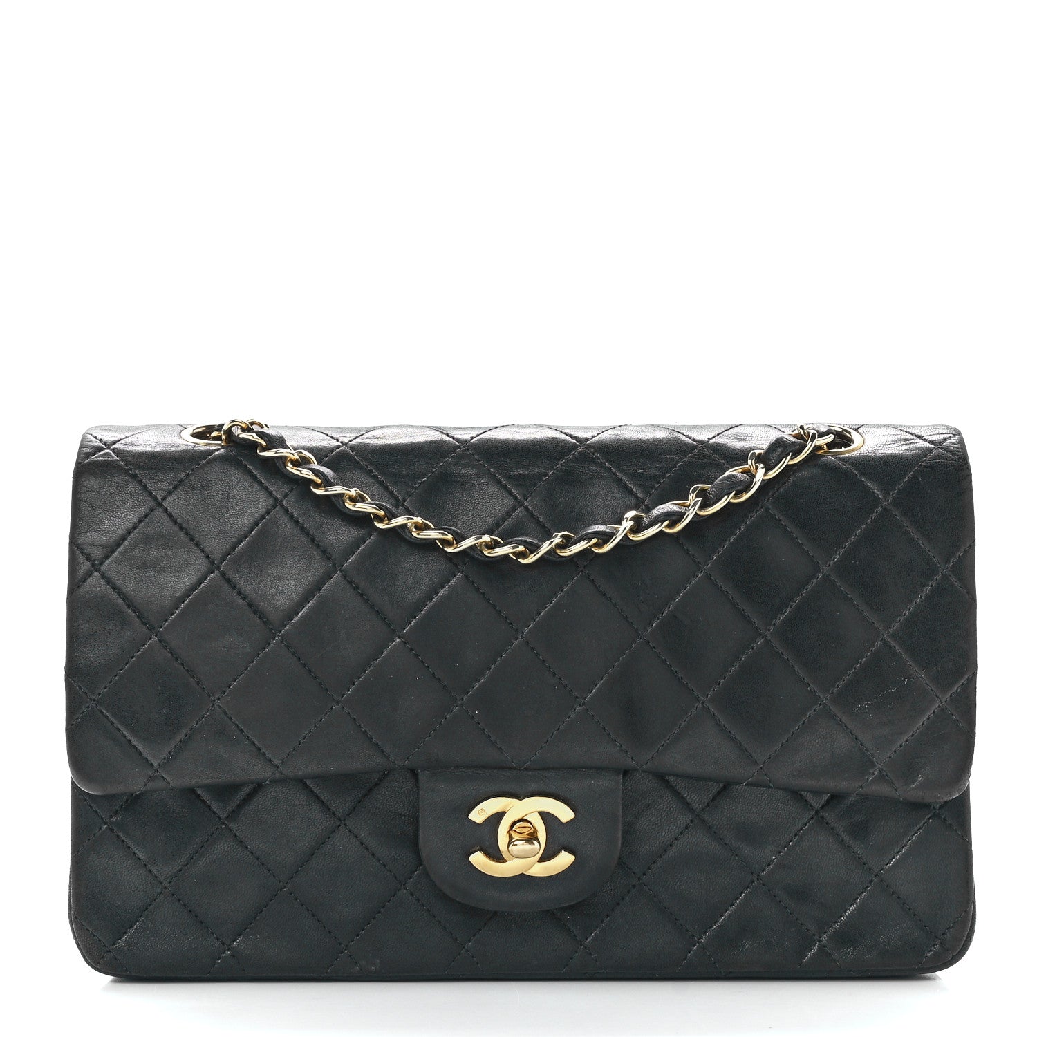 Chanel Lambskin Quilted Medium Double Flap Black 1 of 12