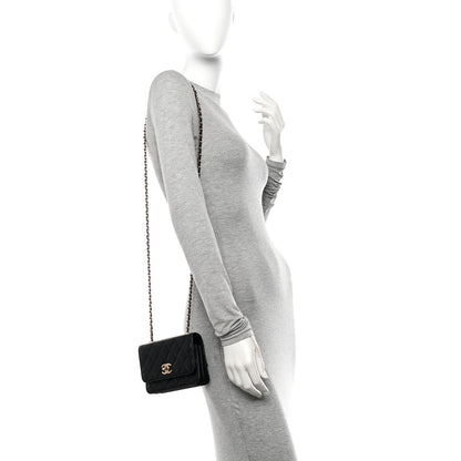 Chanel Lambskin Quilted Mini Trendy CC Wallet On Chain WOC Black 2 of 11