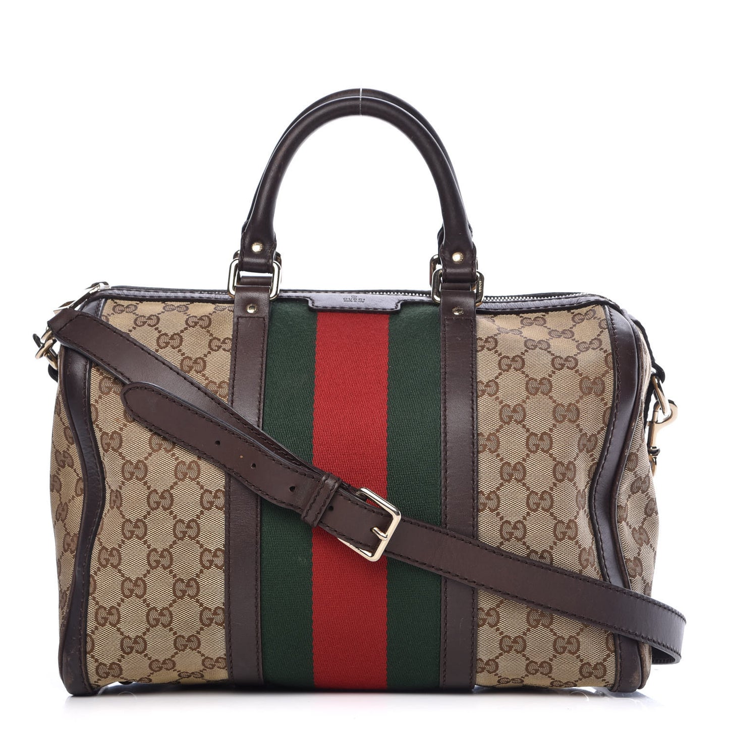 Monogram Vintage Web Medium Boston Dark Brown