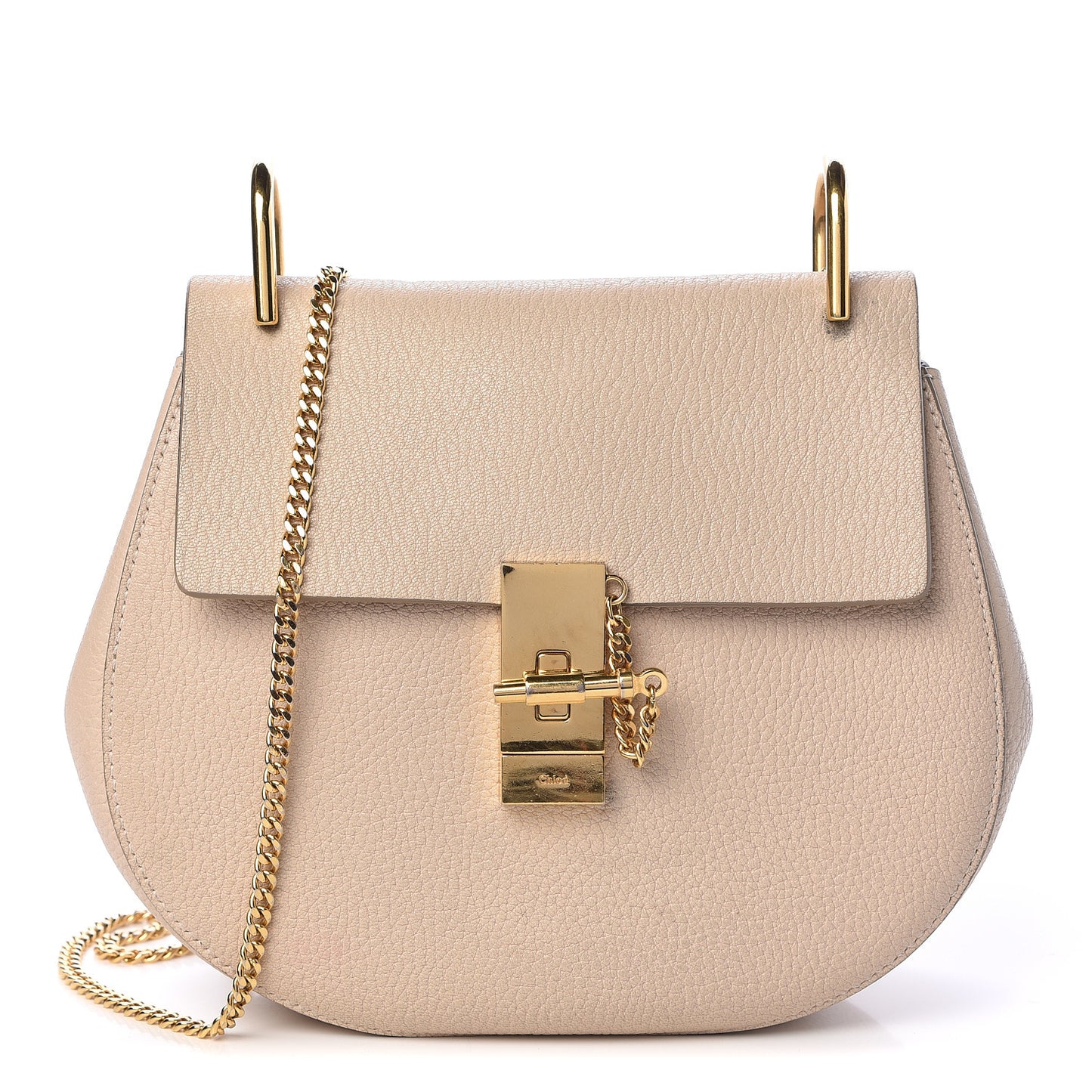 Grained Lambskin Drew Shoulder Bag Biscotti Beige