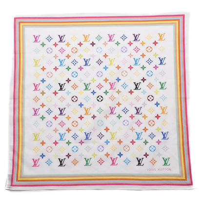 Louis Vuitton Silk Monogram Multicolor Square Scarf White 2 of 5