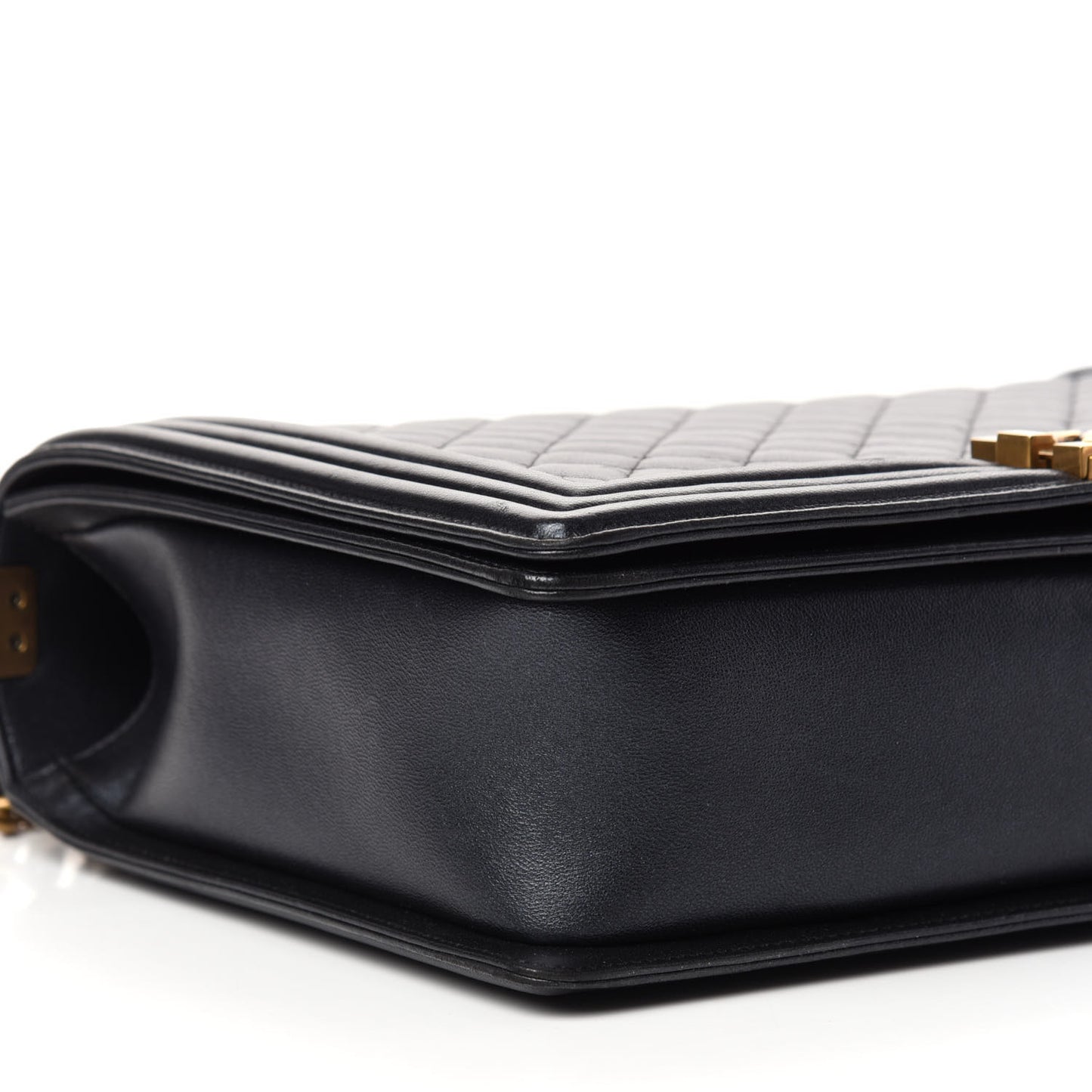 Iridescent Lambskin Quilted Large Boy Flap Black