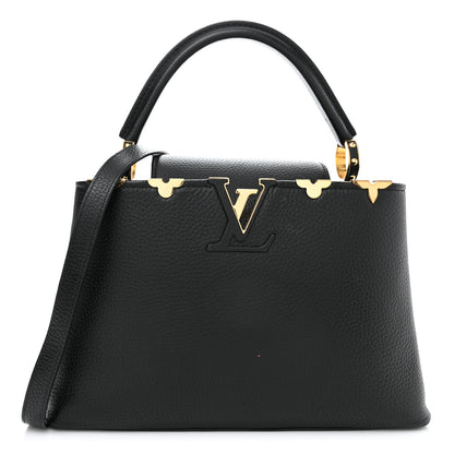 Louis Vuitton Taurillon Embellished Flower Crown Capucines PM Black 1 of 12