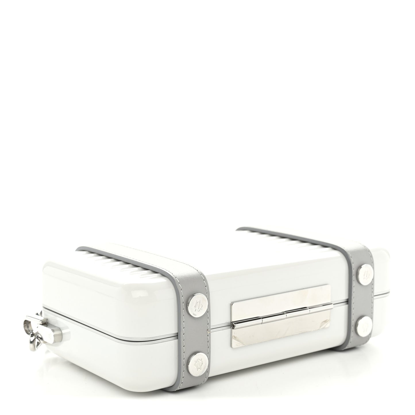 Gloss Polycarbonate Personal Cross-Body Bag White Grey