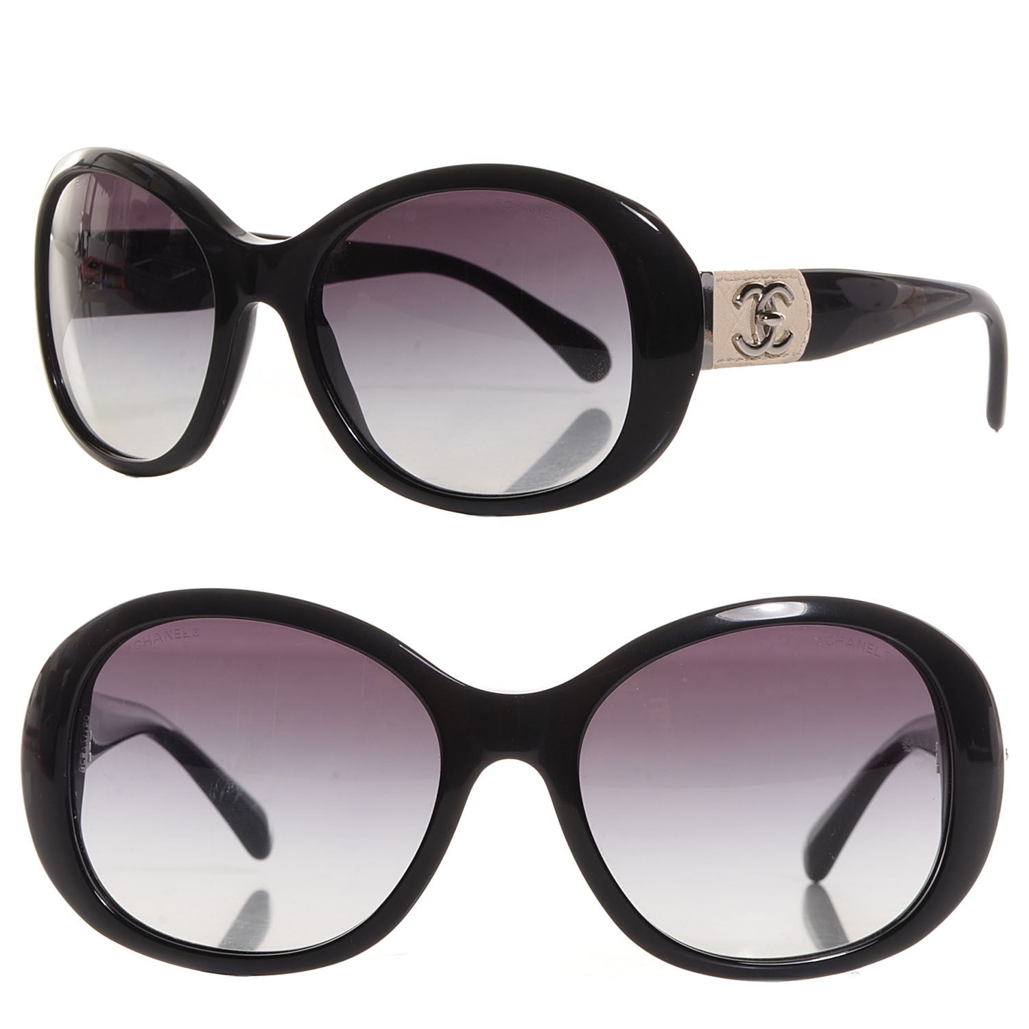 Chanel Acetate CC Turnlock Sunglasses 5235-Q Black Beige 1 of 7