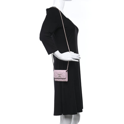 Chanel Caviar Quilted Coco Candy Card Holder On Chain Light Pink 2 of 10