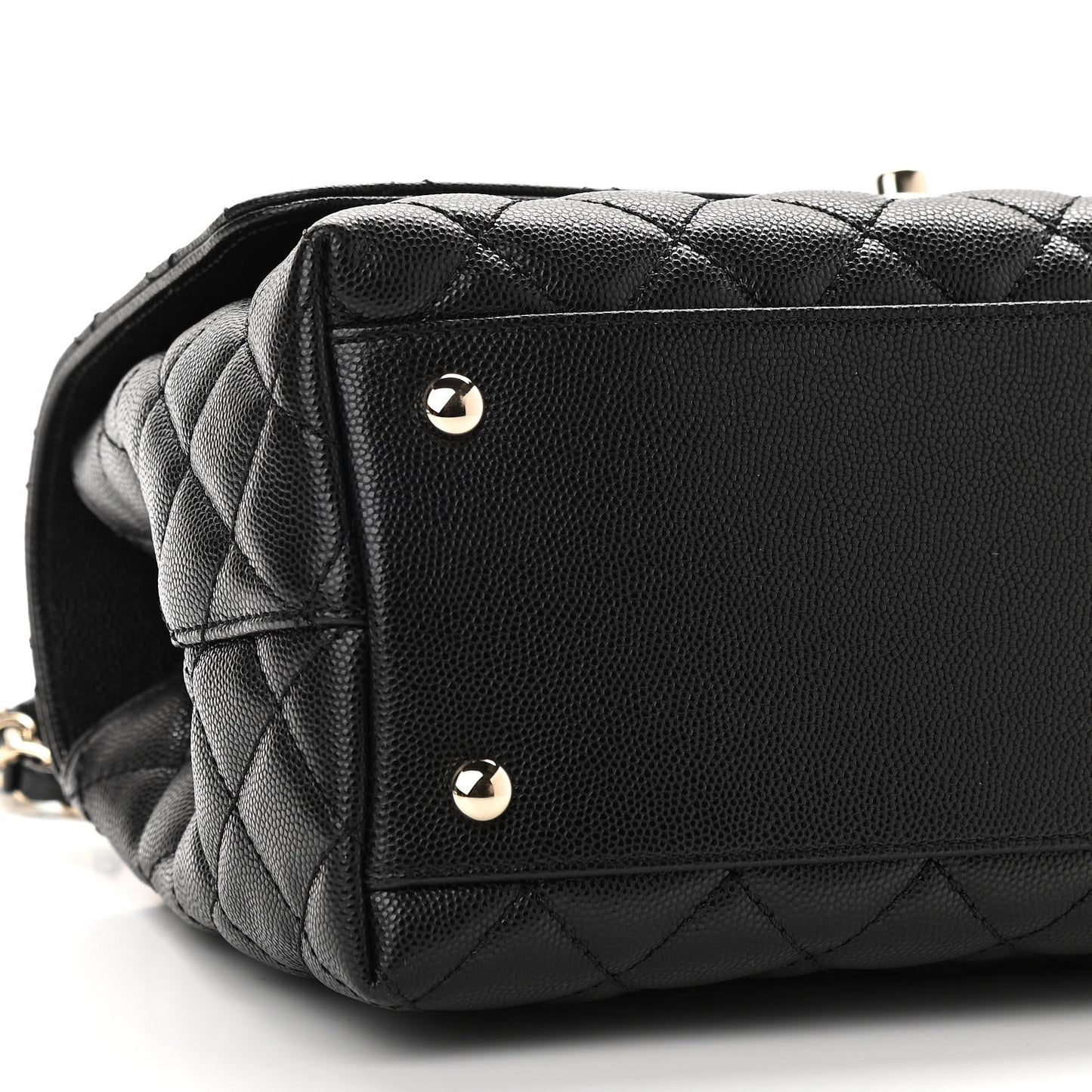 Caviar Quilted Small Coco Handle Flap Black