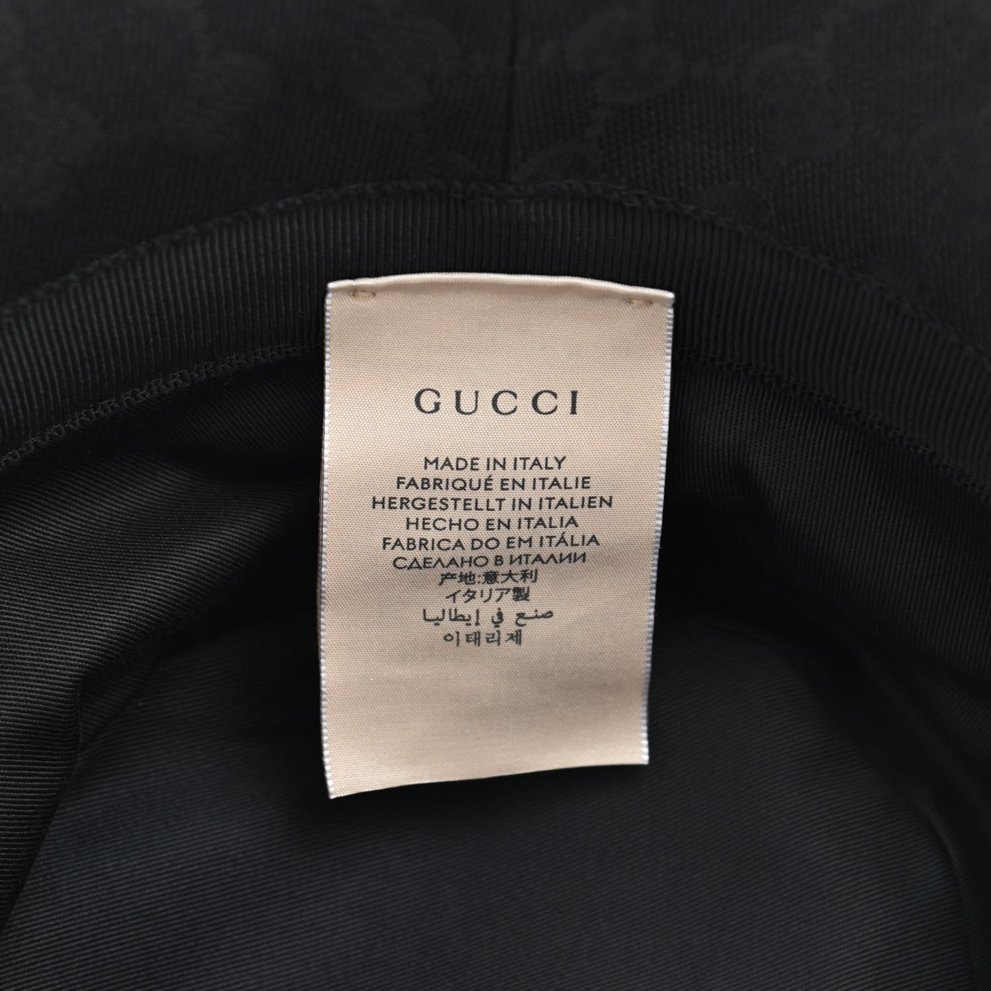 Monogram Textured Dollar Calfskin GG Jago Bucket Hat Black