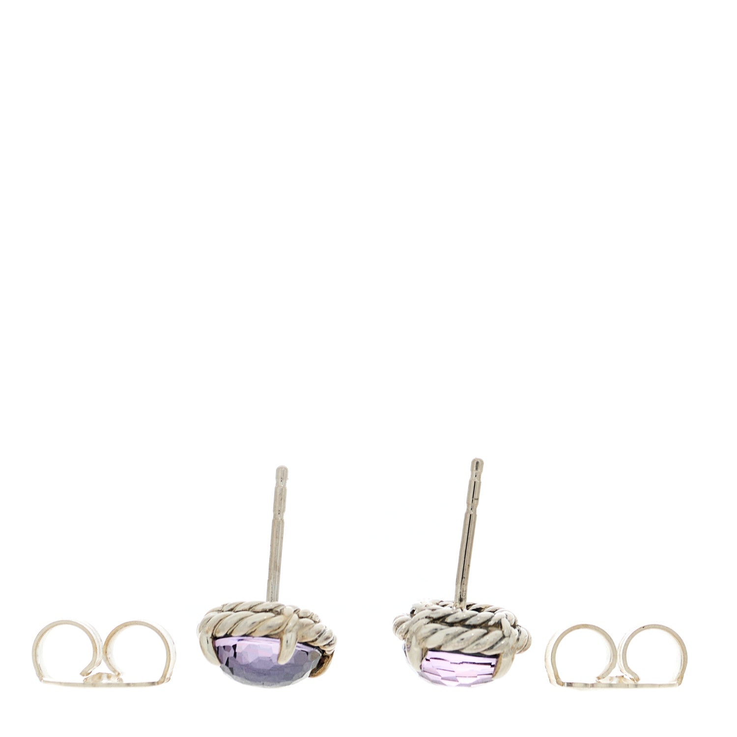 David Yurman Sterling Silver Black Orchid 8mm Chatelaine Earrings 3 of 4