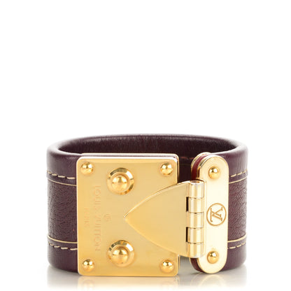 Louis Vuitton Chèvre Suhali S Lock Bracelet Small Prune 1 of 6