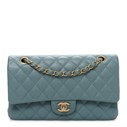 Chanel Iridescent Caviar Quilted Medium Double Flap Light Blue 1 of 10