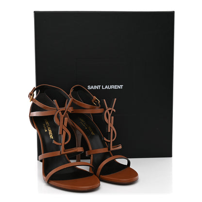 Saint Laurent Calfskin Cassandra 100 Sandals 36 Gold Brown 12 of 12