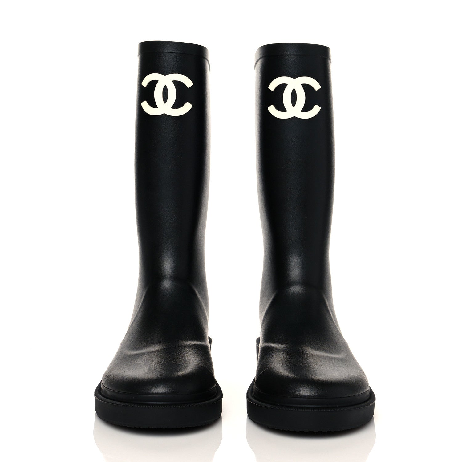 Chanel Caoutchouk CC High Boots 36 Black 2 of 9
