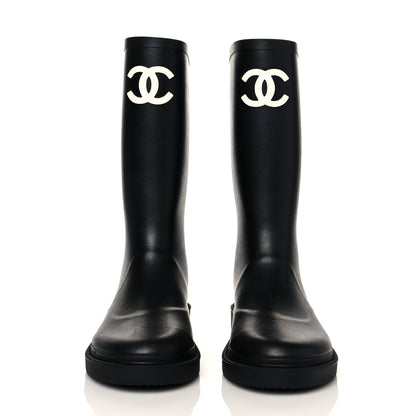 Chanel Caoutchouk CC High Boots 36 Black 2 of 9