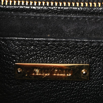 Miu Miu Goatskin Madras Crossbody Bag Black 5 of 9