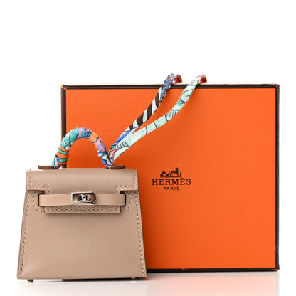 Hermes Tadelakt Mini Kelly Twilly Bag Charm Argile 6 of 6