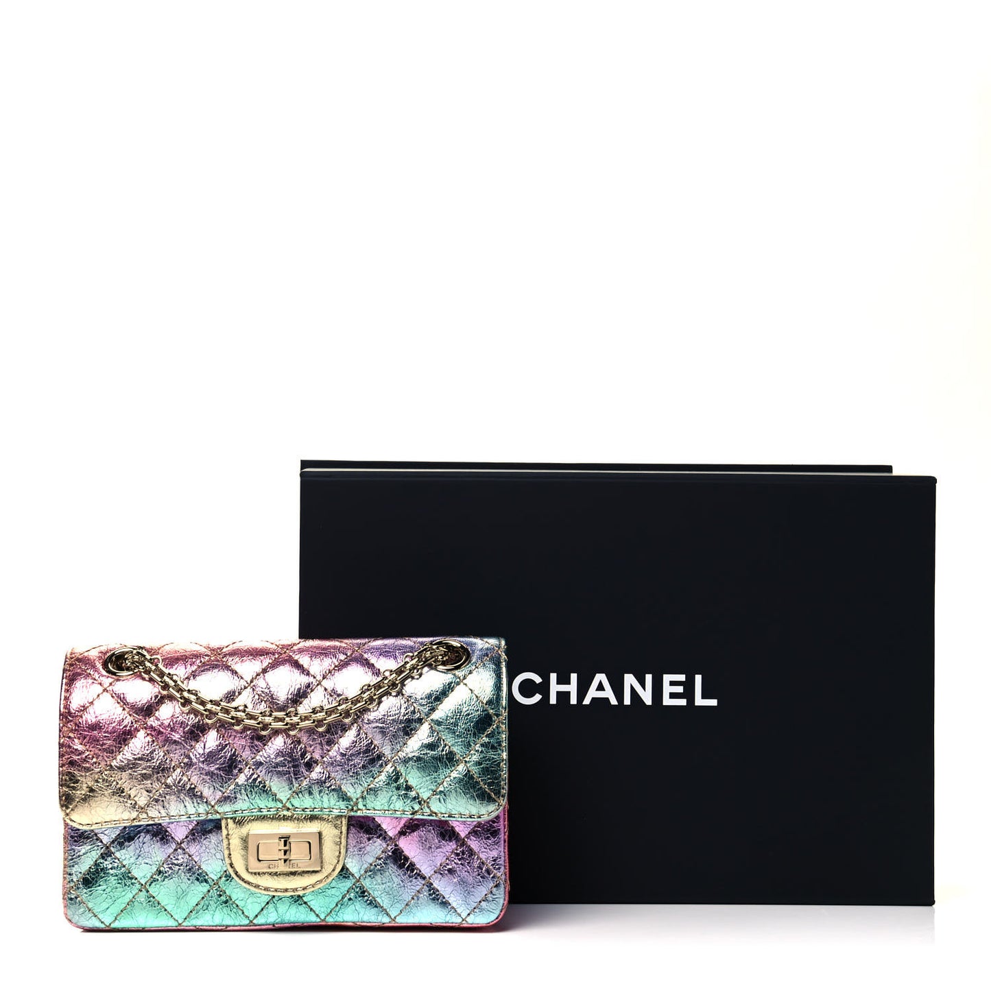 Metallic Goatskin Quilted Mini 2.55 Reissue Flap Multicolor