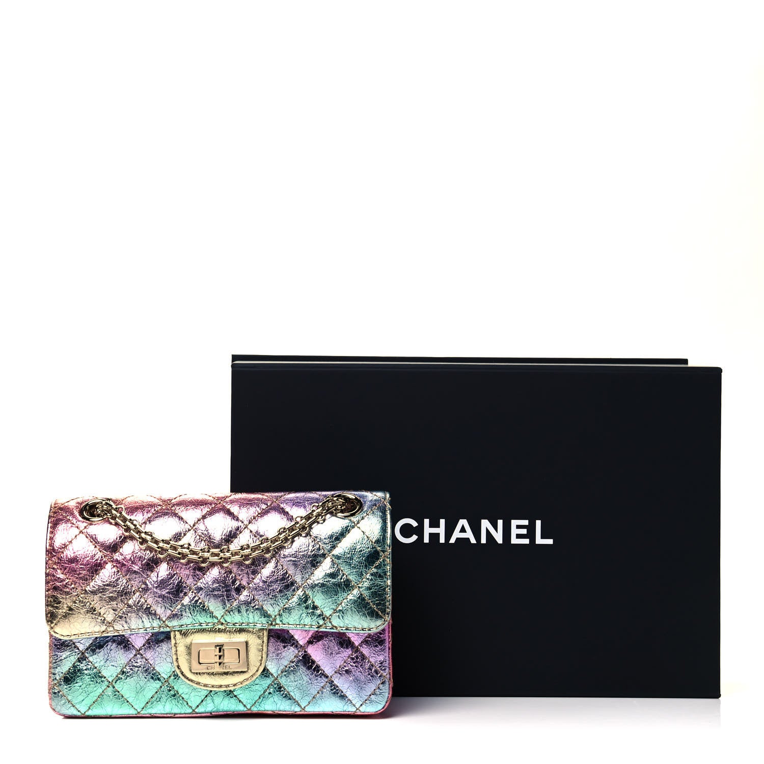 Chanel Metallic Goatskin Quilted Mini 2.55 Reissue Flap Multicolor 10 of 10