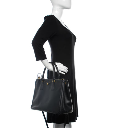Prada Saffiano Medium Galleria Double Zip Tote Black 3 of 15