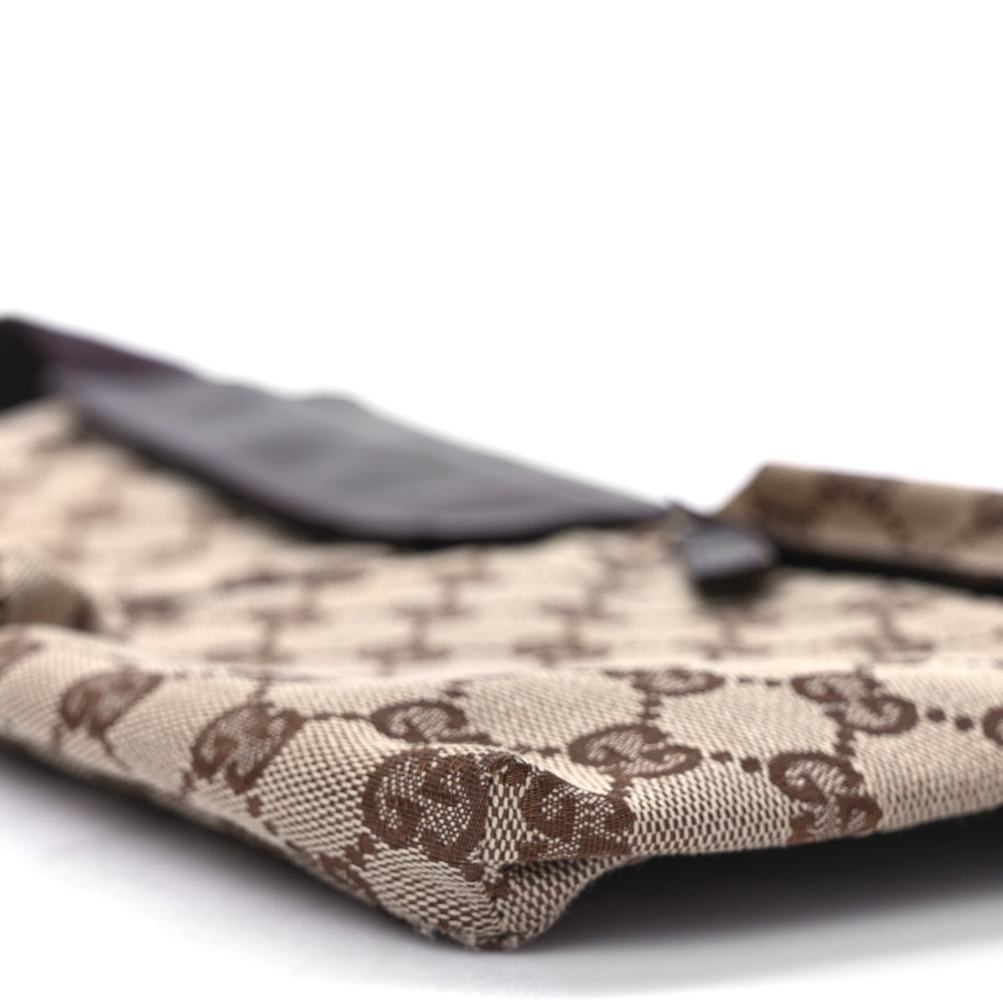 GG Monogram Double Pocket Belt Bag Dark Brown