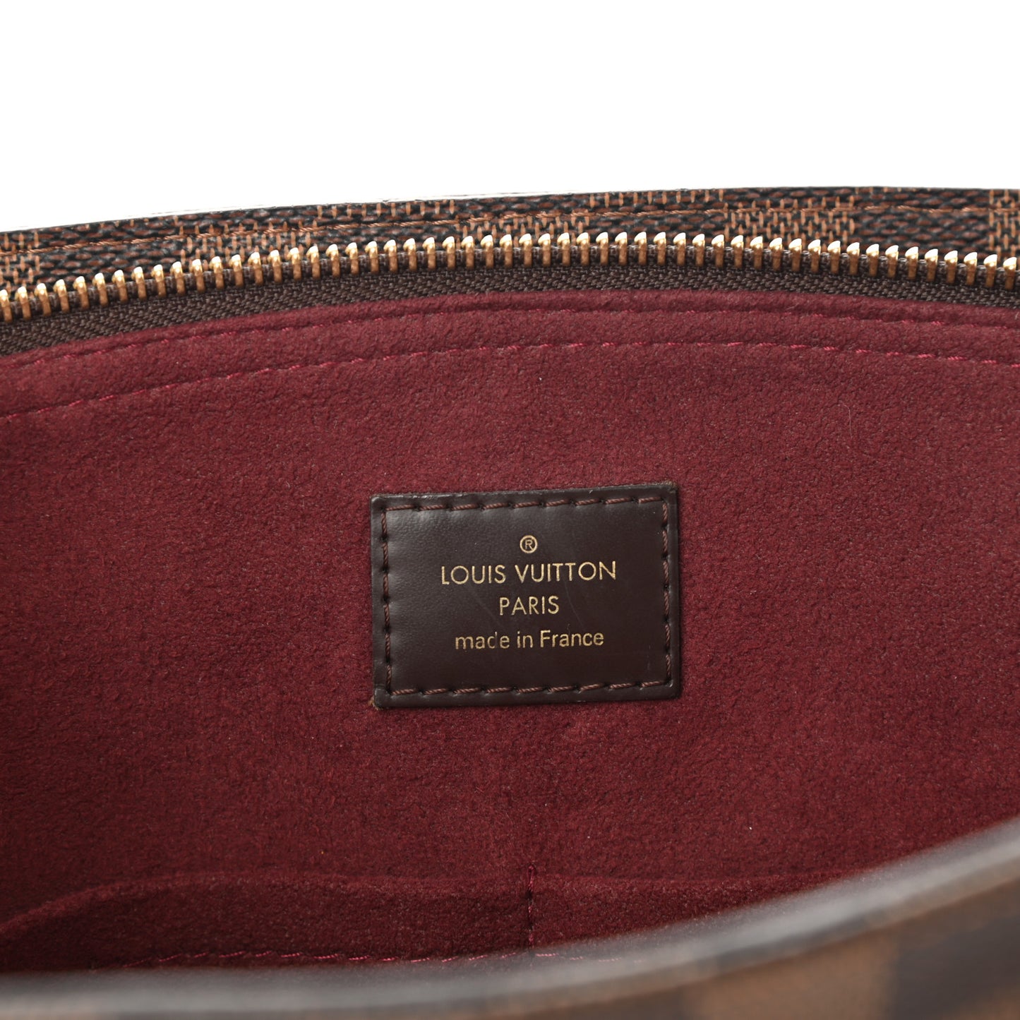 Cuir Taurillon Damier Ebene Normandy Bordeaux