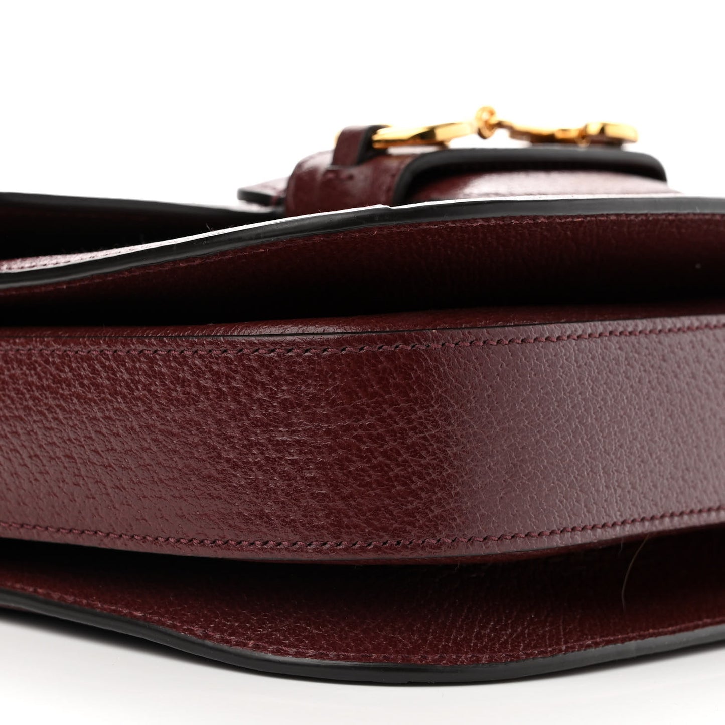 Monogram Textured Dollar Calfskin Horsebit 1955 Shoulder Bag Sahara Rubino Chardonnay