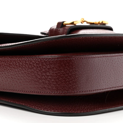Gucci Monogram Textured Dollar Calfskin Horsebit 1955 Shoulder Bag Sahara Rubino Chardonnay 9 of 10