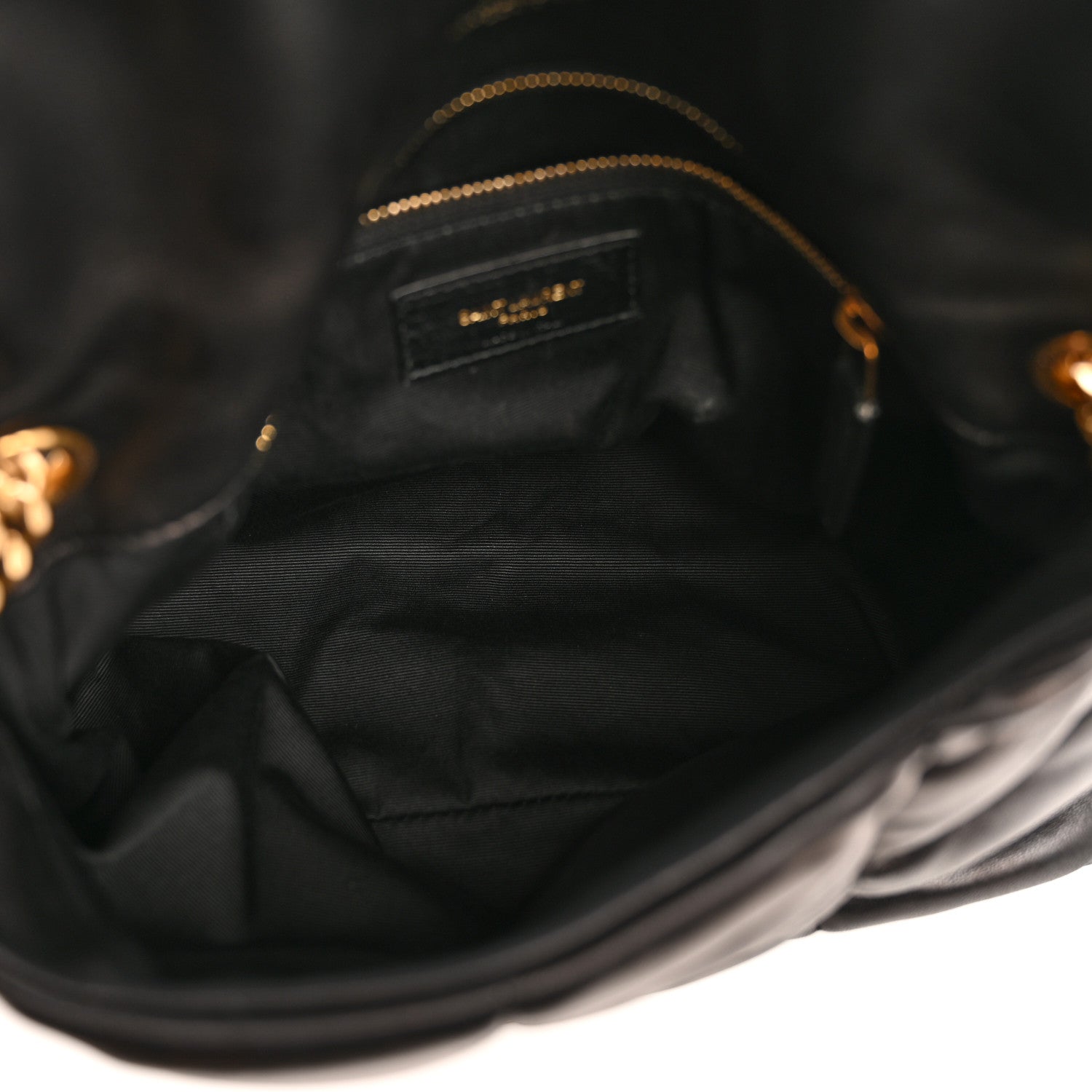 Saint Laurent Lambskin Quilted Small Loulou Puffer Monogram Chain Satchel Black 5 of 13