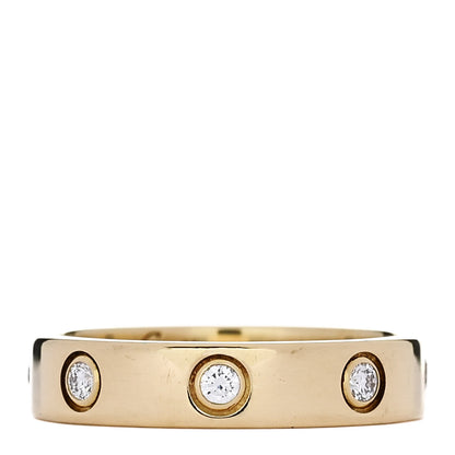 Cartier 18K Yellow Gold 8 Diamond 4mm LOVE Wedding Band Ring 51 5.75 1 of 4