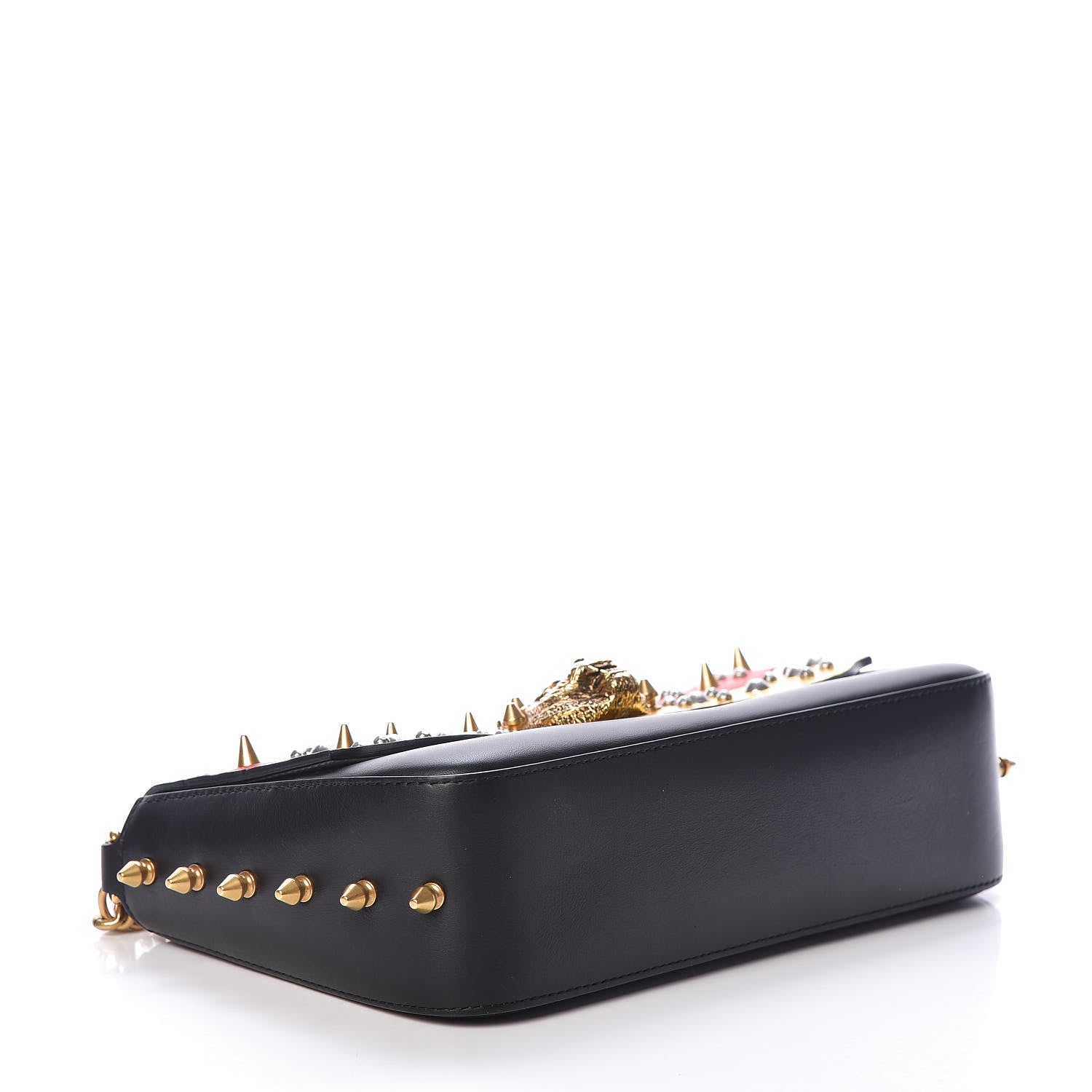 Gucci Nappa Studded Tiger Broadway Chain Shoulder Bag Multicolor 4 of 9