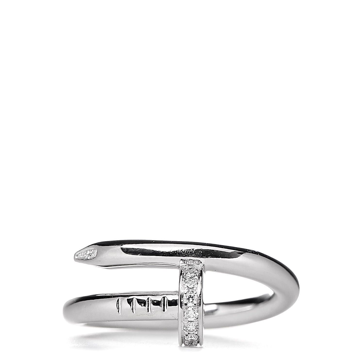 Cartier 18K White Gold Diamond Juste Un Clou Ring 54 6.75 1 of 5