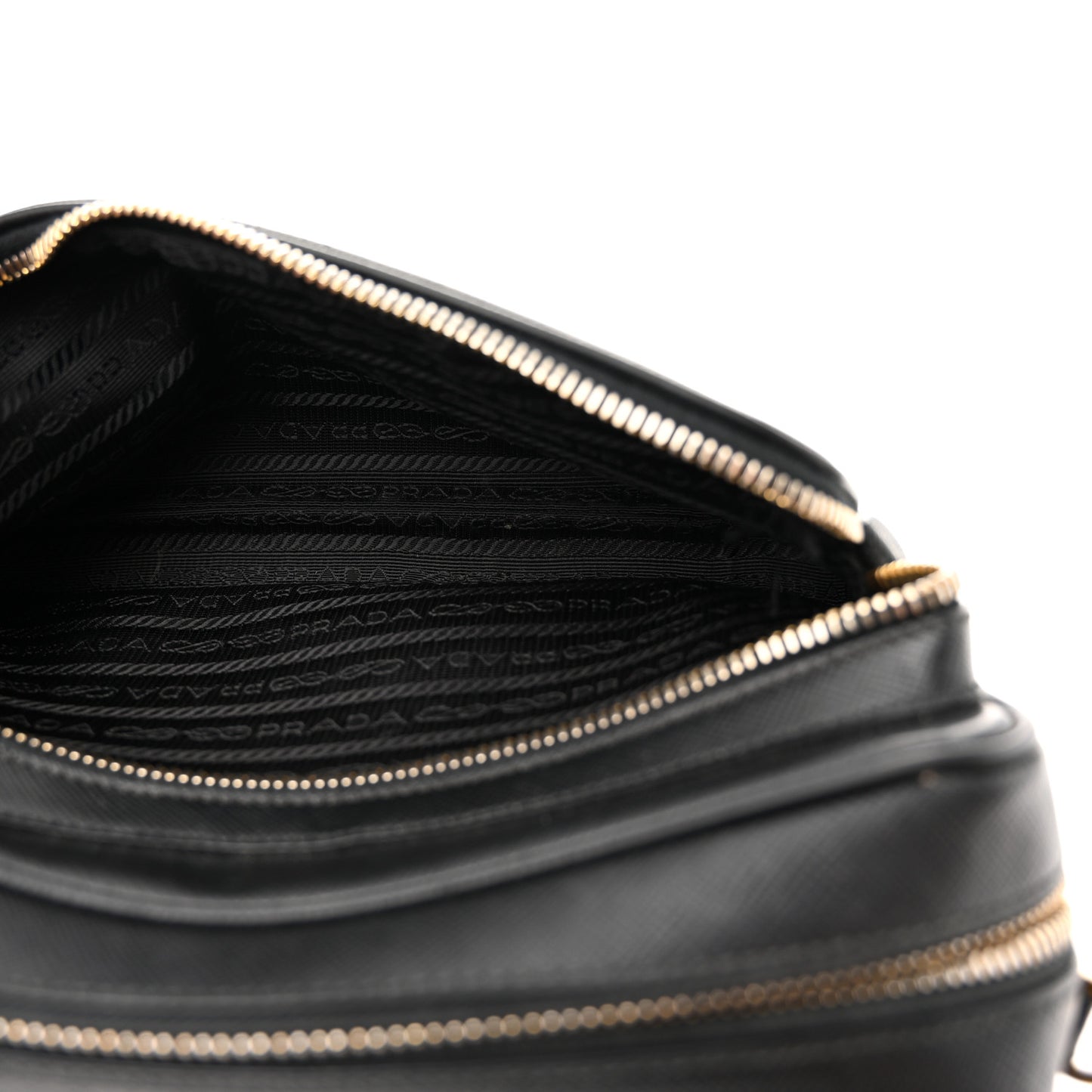 Saffiano Lux Camera Case Crossbody Bag Black