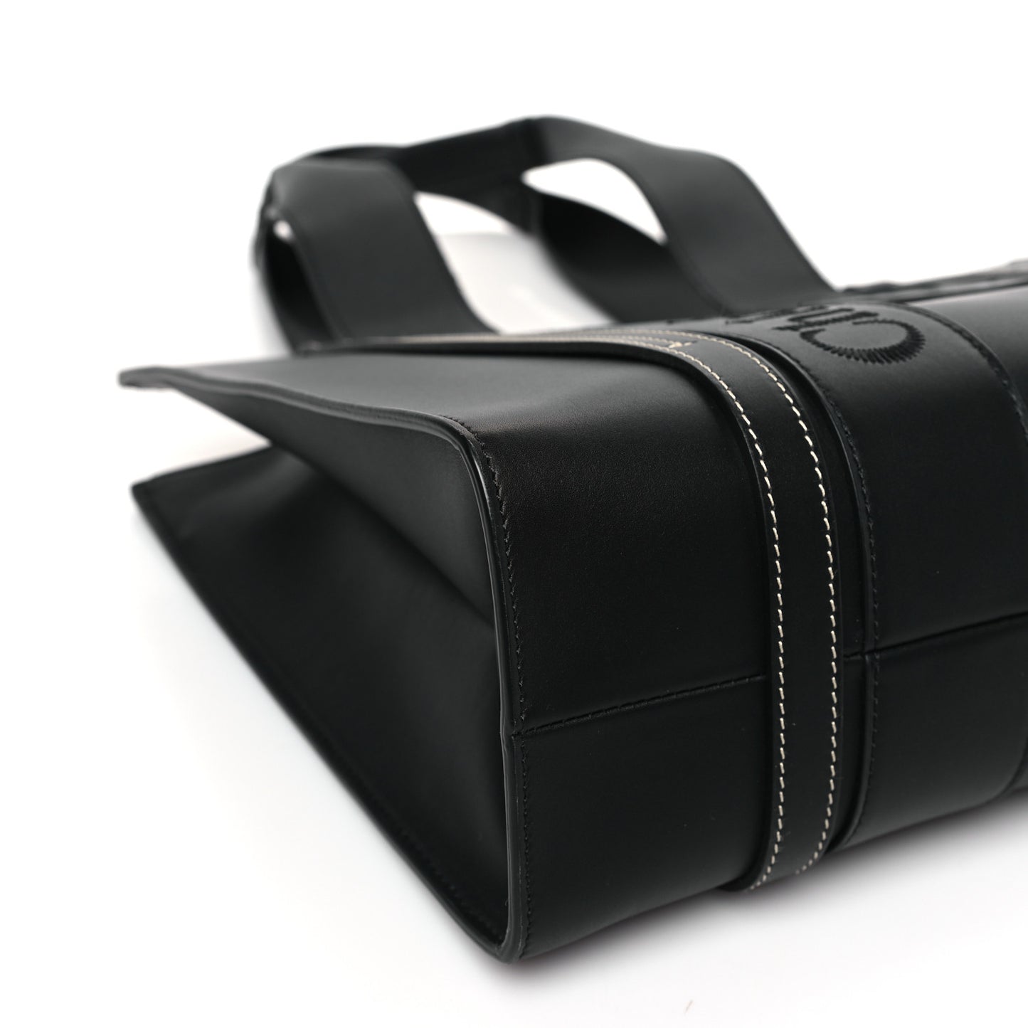 Calfskin Medium Woody Tote Black