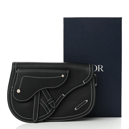 Christian Dior X KAWS Grained Calfskin Saddle Pouch Black 12 of 12