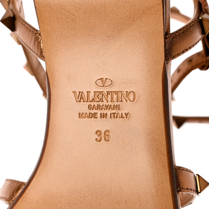 Valentino Garavani Metallic Nappa Rockstud Gladiator Flat Sandals 36 Cuivre 7 of 8