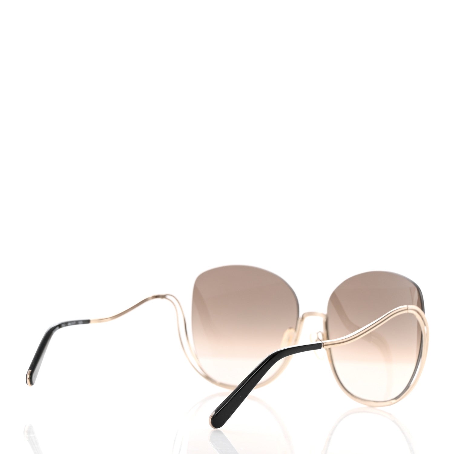 Chloe Oversized Round Milla Sunglasses CE125S Gold Havana 4 of 8