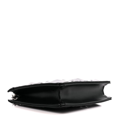 Christian Dior Calfskin Macrocannage Diamond Caro Zipped Pouch With Chain Black 4 of 10