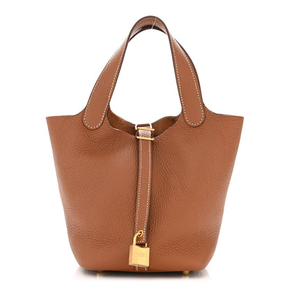 Hermes Taurillon Clemence Picotin Lock 18 PM Gold 1 of 11