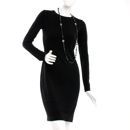 Chanel Ruthenium Beaded CC Long Necklace Black 2 of 6