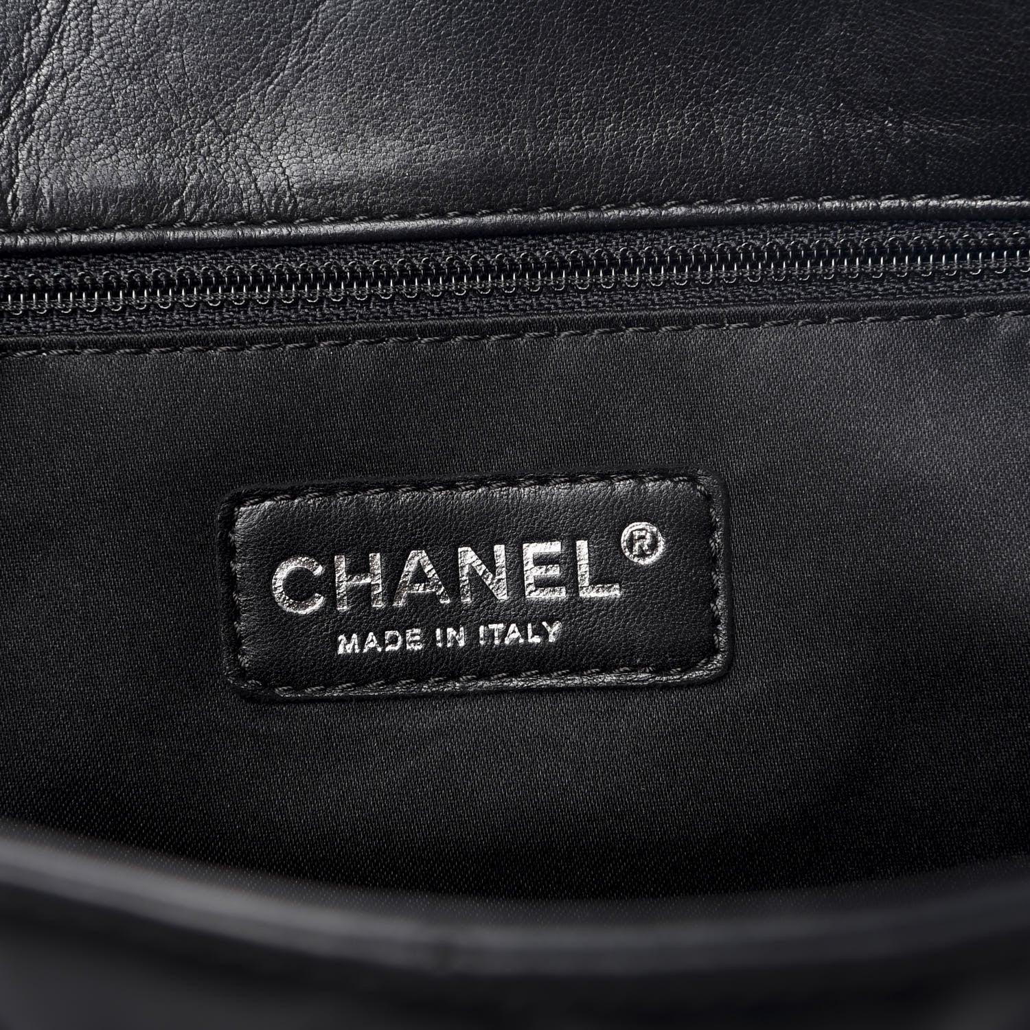 Chanel Lambskin Quilted CC Shopping Tote Black Pink 5 of 8