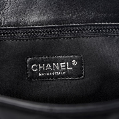 Chanel Lambskin Quilted CC Shopping Tote Black Pink 5 of 8
