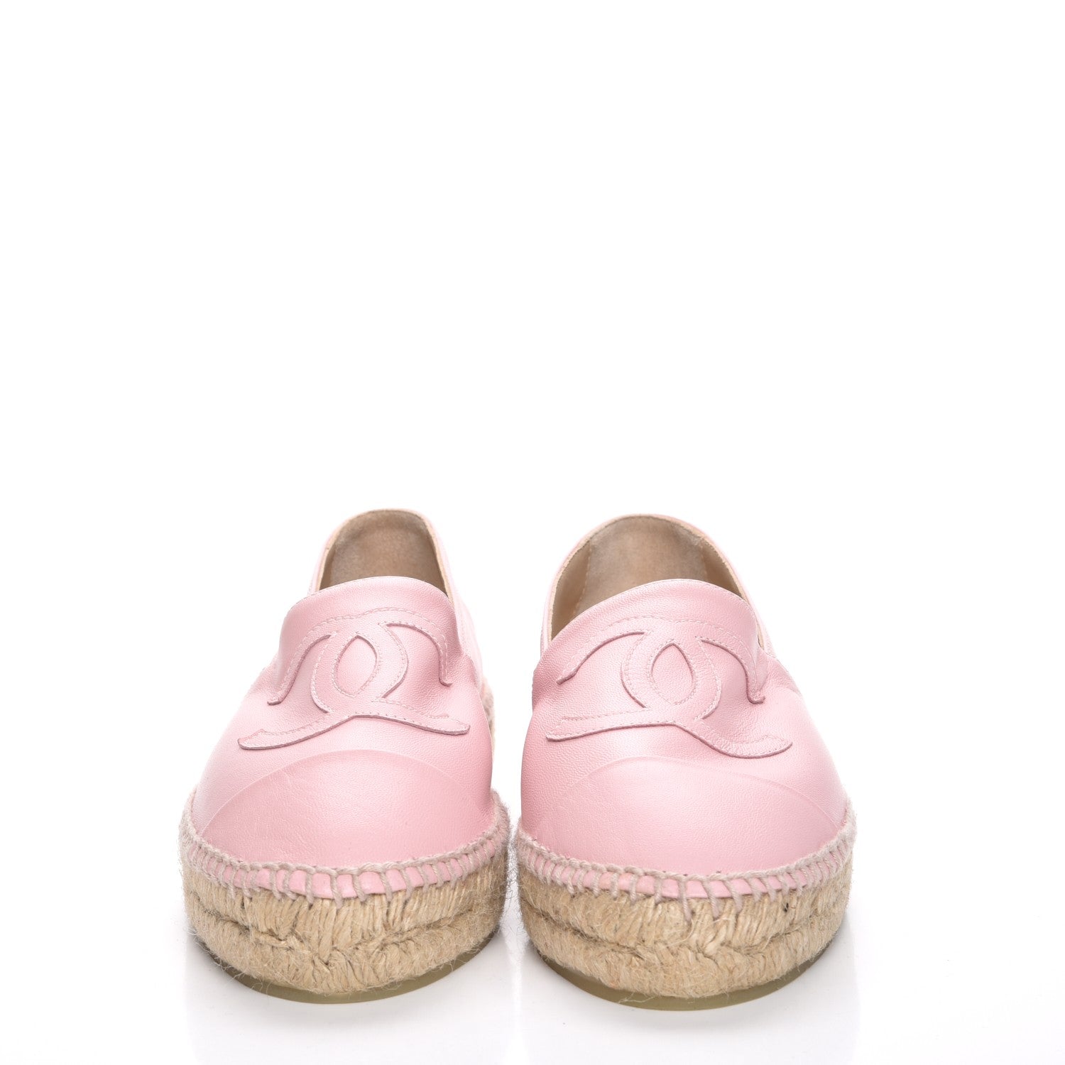Chanel Lambskin CC Espadrilles 38 Light Pink 2 of 9